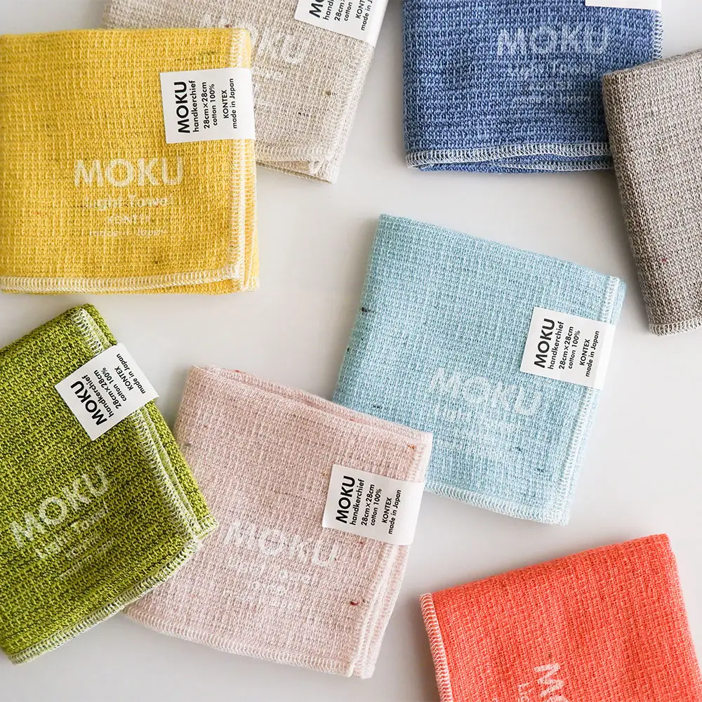 【KONTEX】原廠正貨 100%日本製 MOKU 系列輕薄速乾吸水小手帕(出門必備、輕薄透氣速乾) 28x28cm