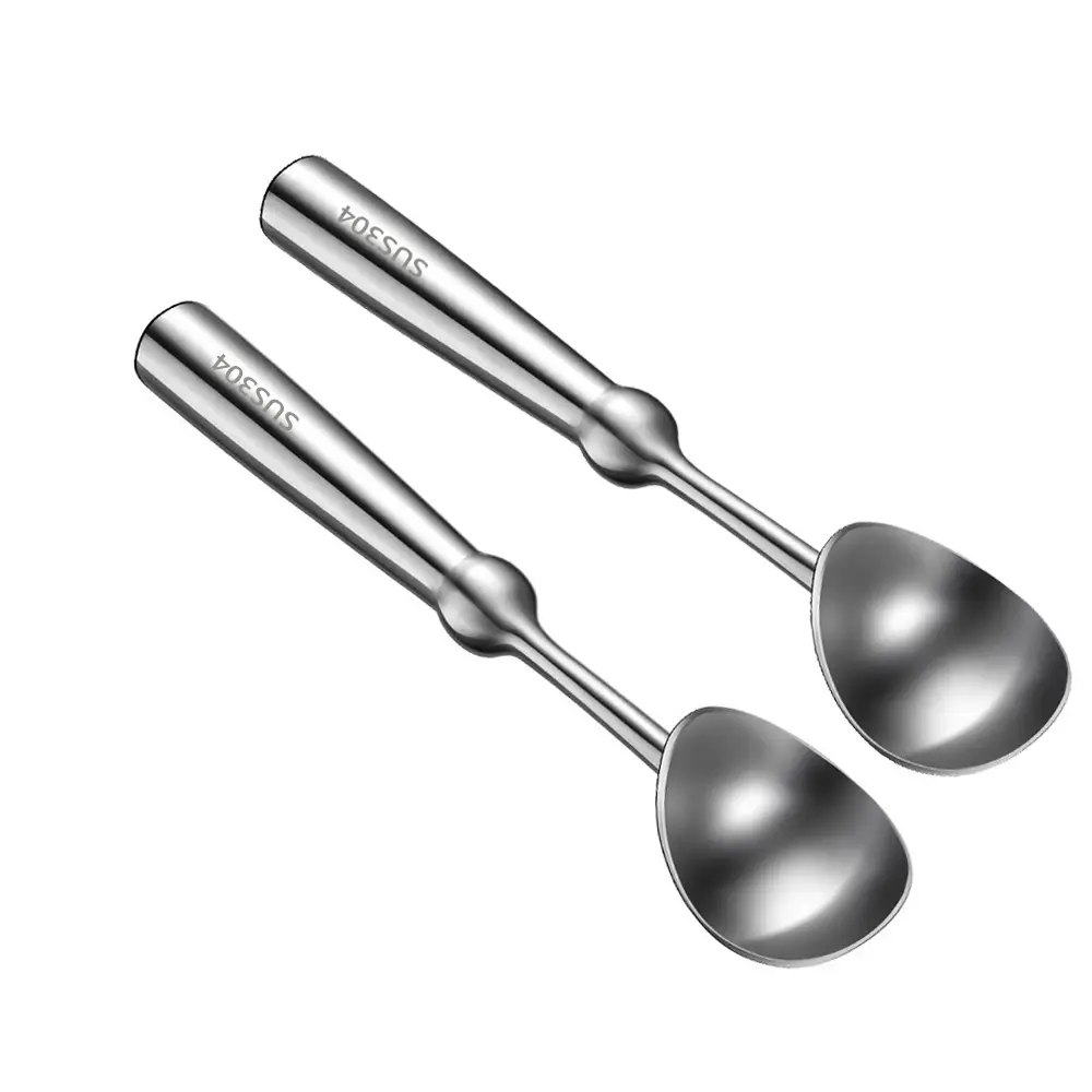 【PUSH!】餐具廚房用品304不銹鋼冰淇淋勺挖西瓜水果冰淇淋挖球器挖球杓雪糕杓(挖冰淇淋勺2入 D382)